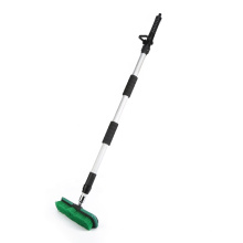 Extendable water flow through car wash brush long handled spray floor mop with two head